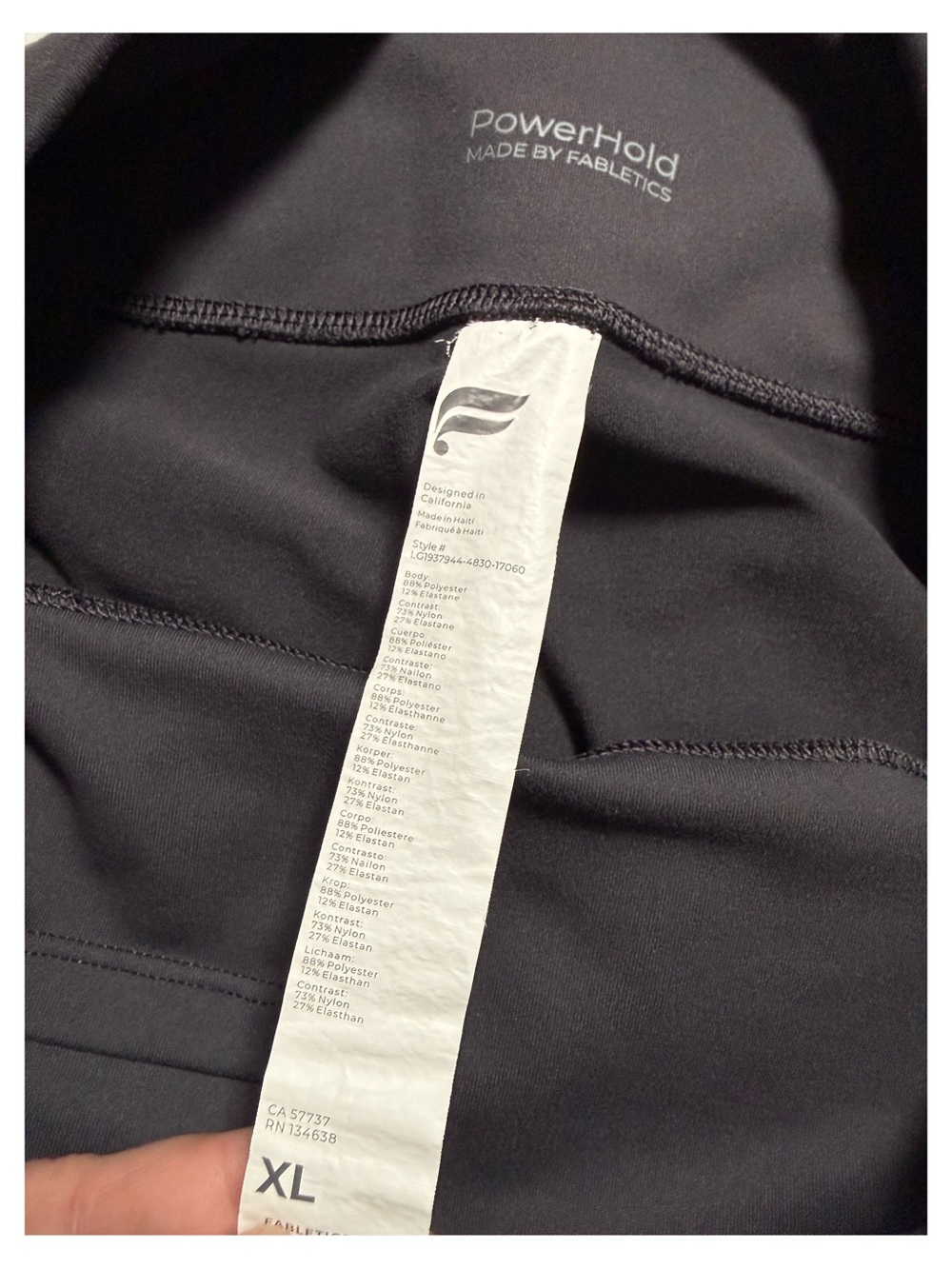 Fabletics High-Waist Dark Grey Powerhold Legging with Side Pockets - Picture 3 of 4
